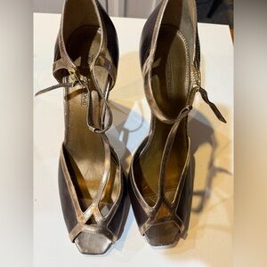 Joan & David Brown and Gold Heels